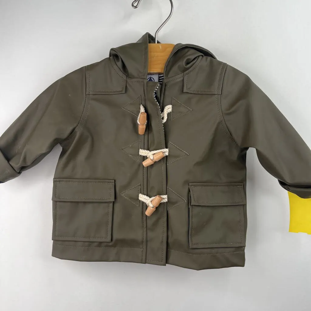 Size 3m: Petit Bateau Green Rain Coat forest walk Casual Comfort