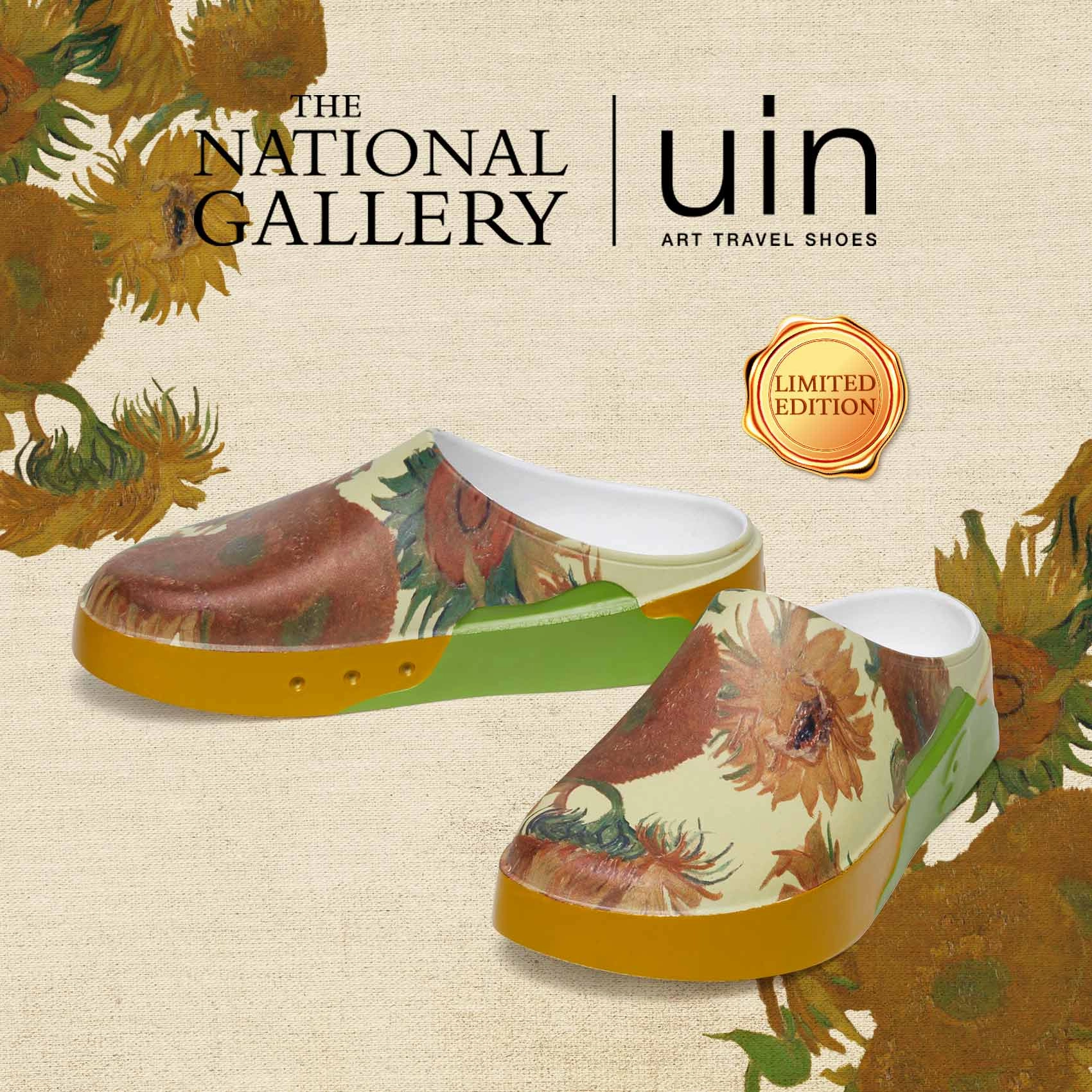 Van Gogh Sunflowers Tenerife Men cool shoes Low Profile Footbed