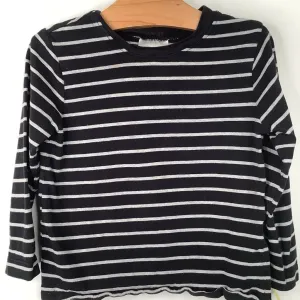 Size 3 (90); Hanna Andersson Black/White Striped Long Sleeve Shirt Stretchy Animal print clothes for children