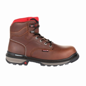 Rocky Rams Horn Men's Waterproof Composite Toe Work Boots Rkk0257 In Brown microfiber