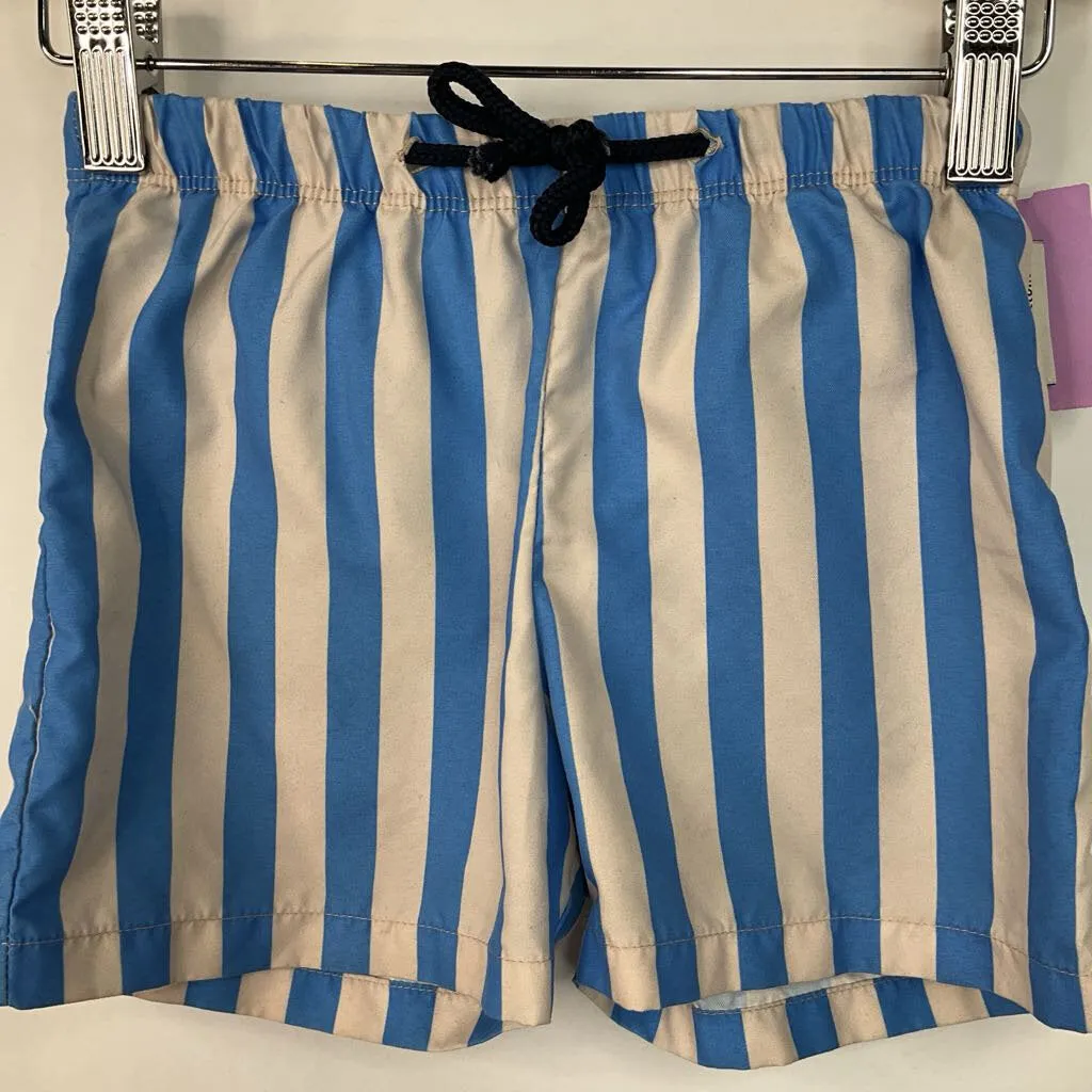 Distinctive timeless Size 2: Tiny Cottons Blue White Stripe Built in Mesh Swim Trunks