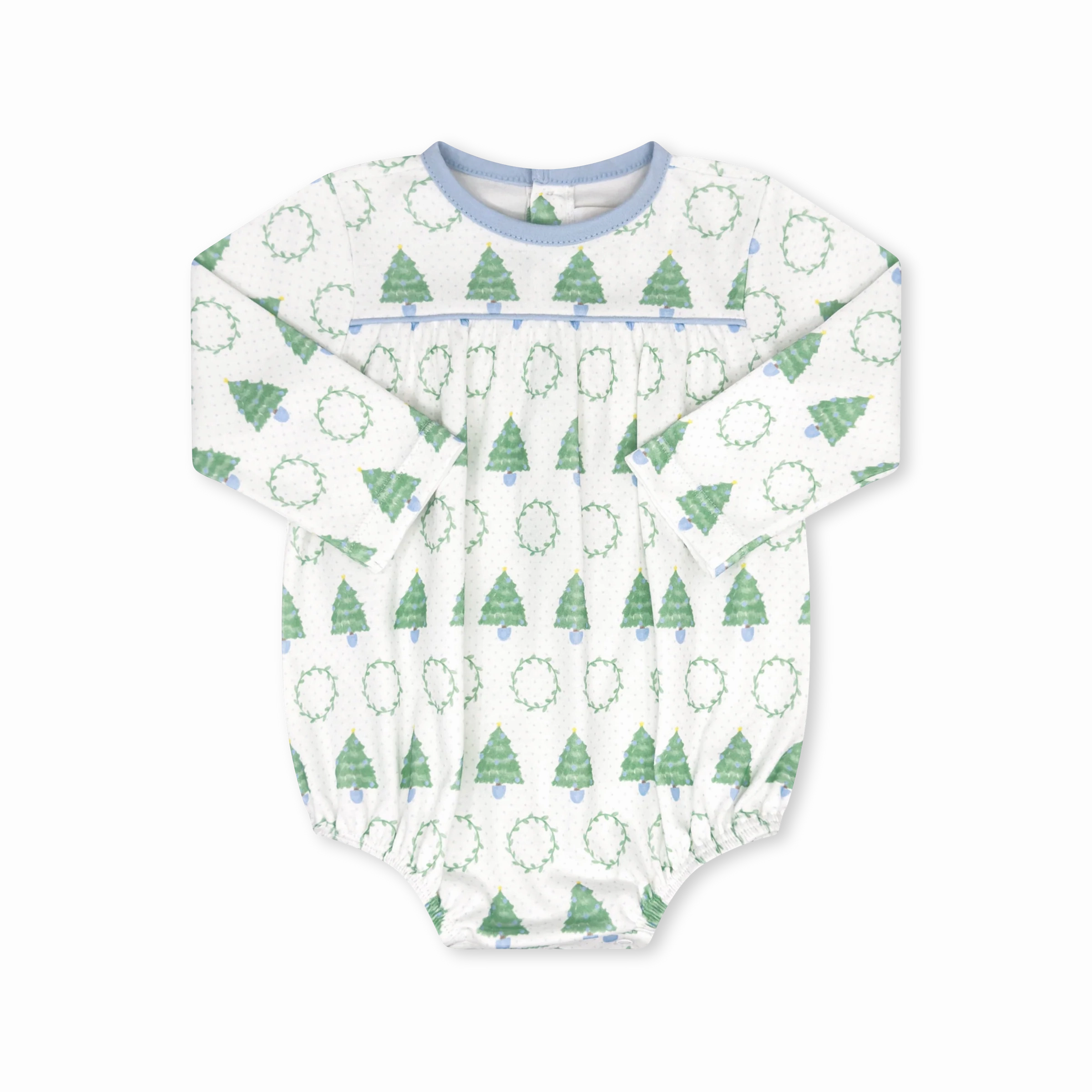 Relaxed Cut Water Soul Oh Christmas Tree Long Sleeve Bubble - Blufton Blue