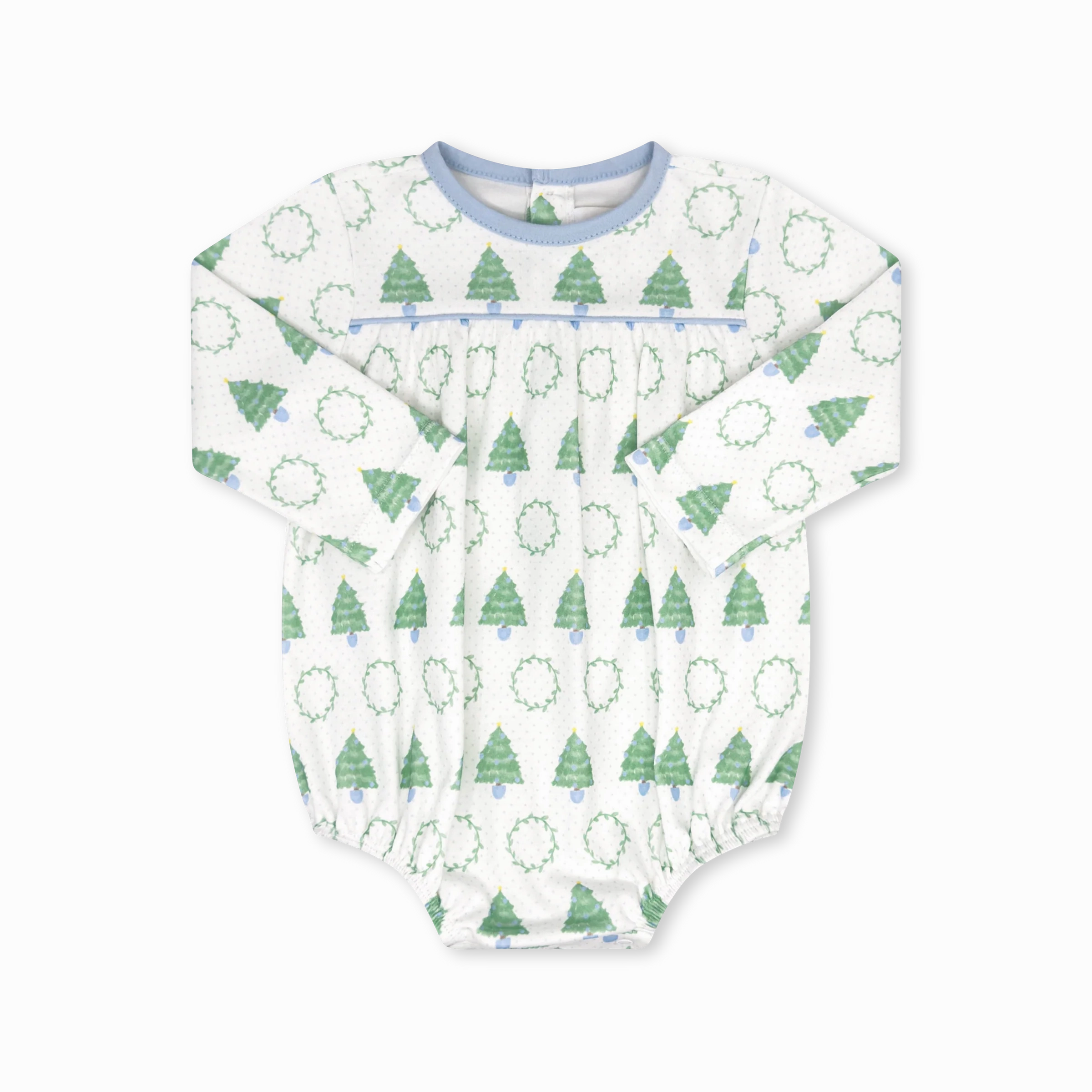 Handmade Fit Oh Christmas Tree Long Sleeve Bubble - Blufton Blue