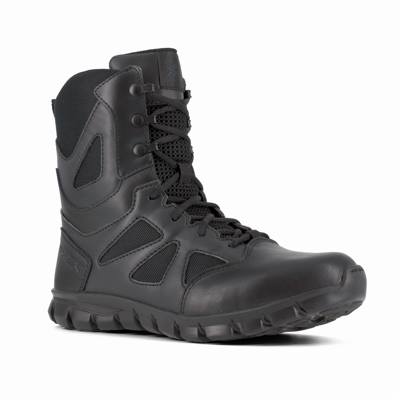 Ergonomic Ankle Collar High Rebound Foam Reebok Work Sublite Cushion Tactical RB8805 Men's 8" Tactical Boot with Side Zipper in Black