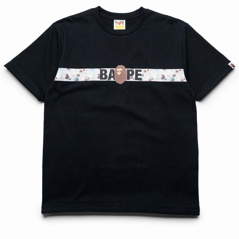 A Bathing Ape Floral Camo Tape Tee - Black Hygienic Finish