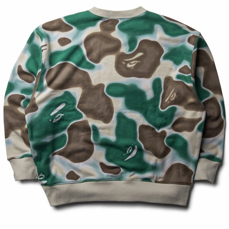 Stage Soul A Bathing Ape Liquid Camo Crewneck - Olive