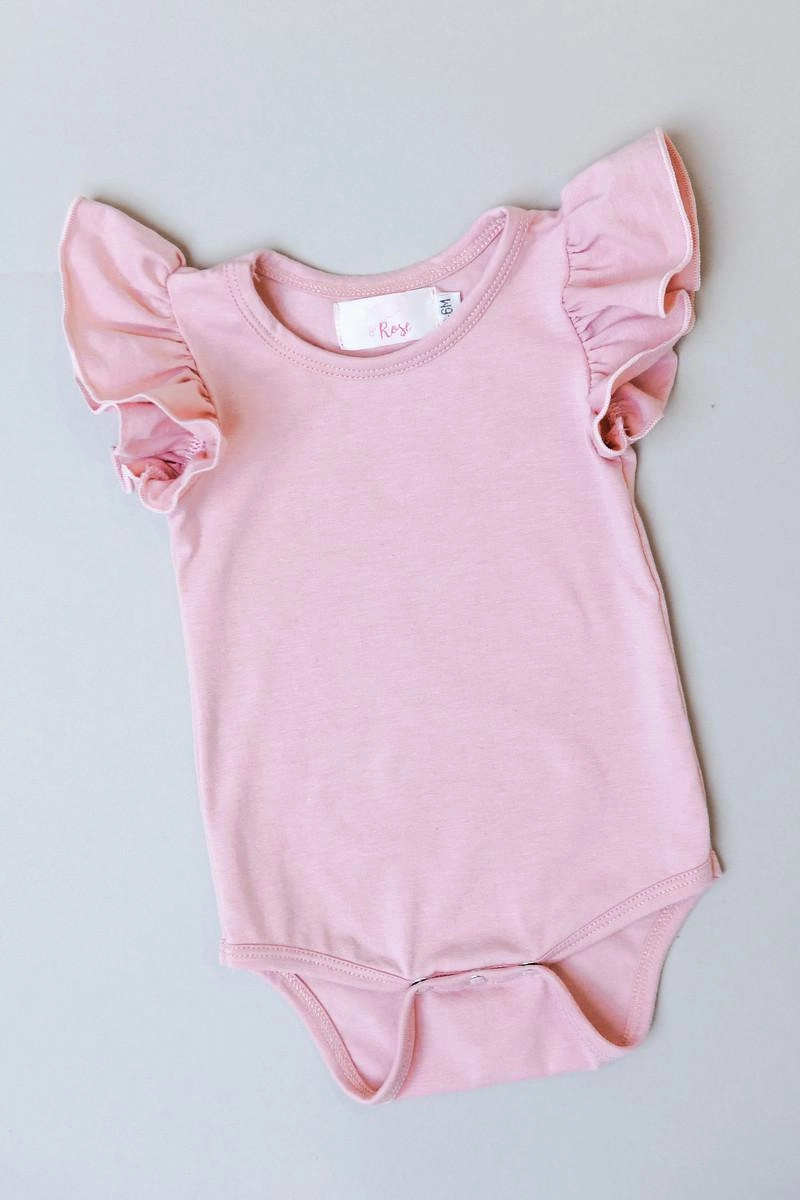 MinimalistStyle Vintage Pink S/S Flutter Bodysuit