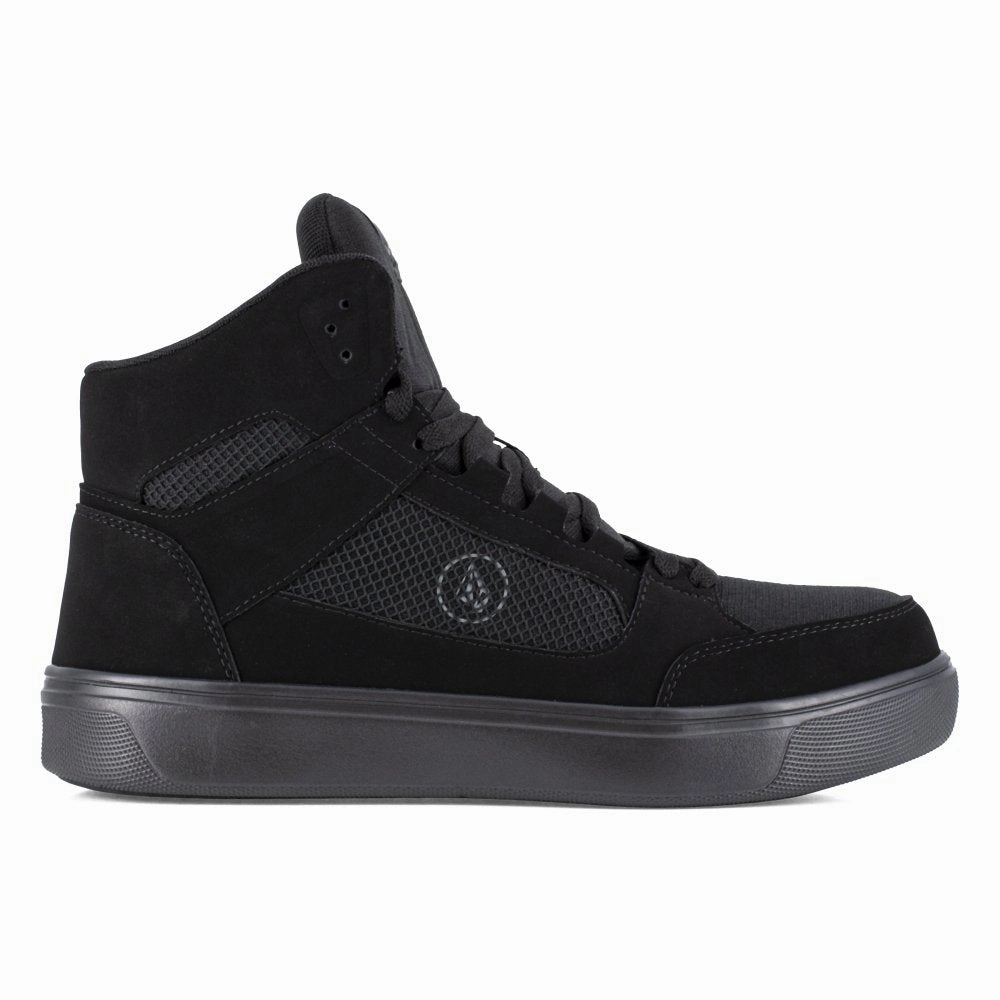 Volcom Evolve Women's Skate Inspired Work High Top Composite Toe Shoes Vm30244f In Triple Black Extreme Durability