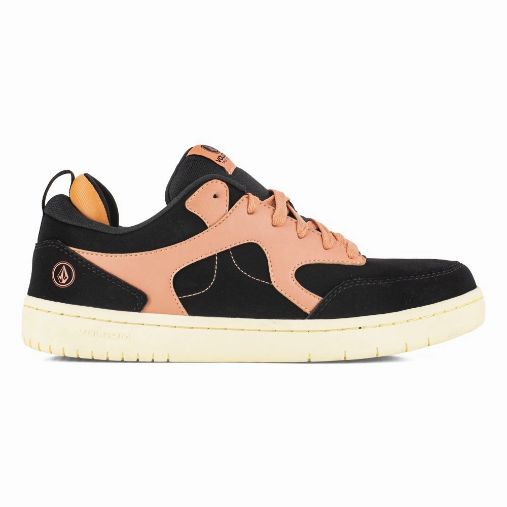 Volcom Women's Skate Inspired Composite Toe Work Shoe Vitals Vm30617f In Black And Clay Orange Outdoor Adventure Shoes
