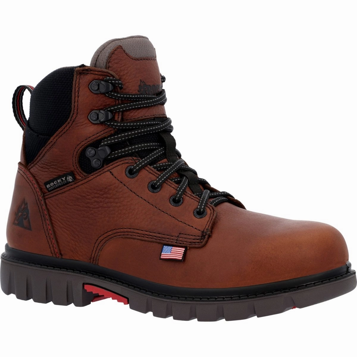 Rocky Usa Worksmart 6" Men's Waterproof Composite Toe Work Boots Rkk0401 In Brown Grip Strong hiking adventure