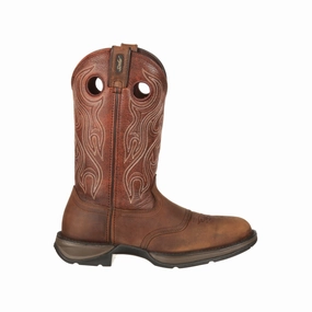 Durango Rebel Men's Brown Saddle Western Boots Db5474 In Dusk Velocity And Bark Brown Protective Sole