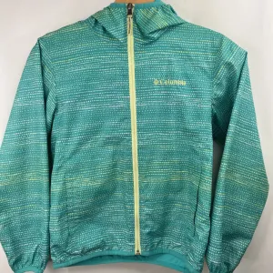 Quick Access Pockets Size 8: Columbia Blue/Yellow/White Polka Dot Windbreaker
