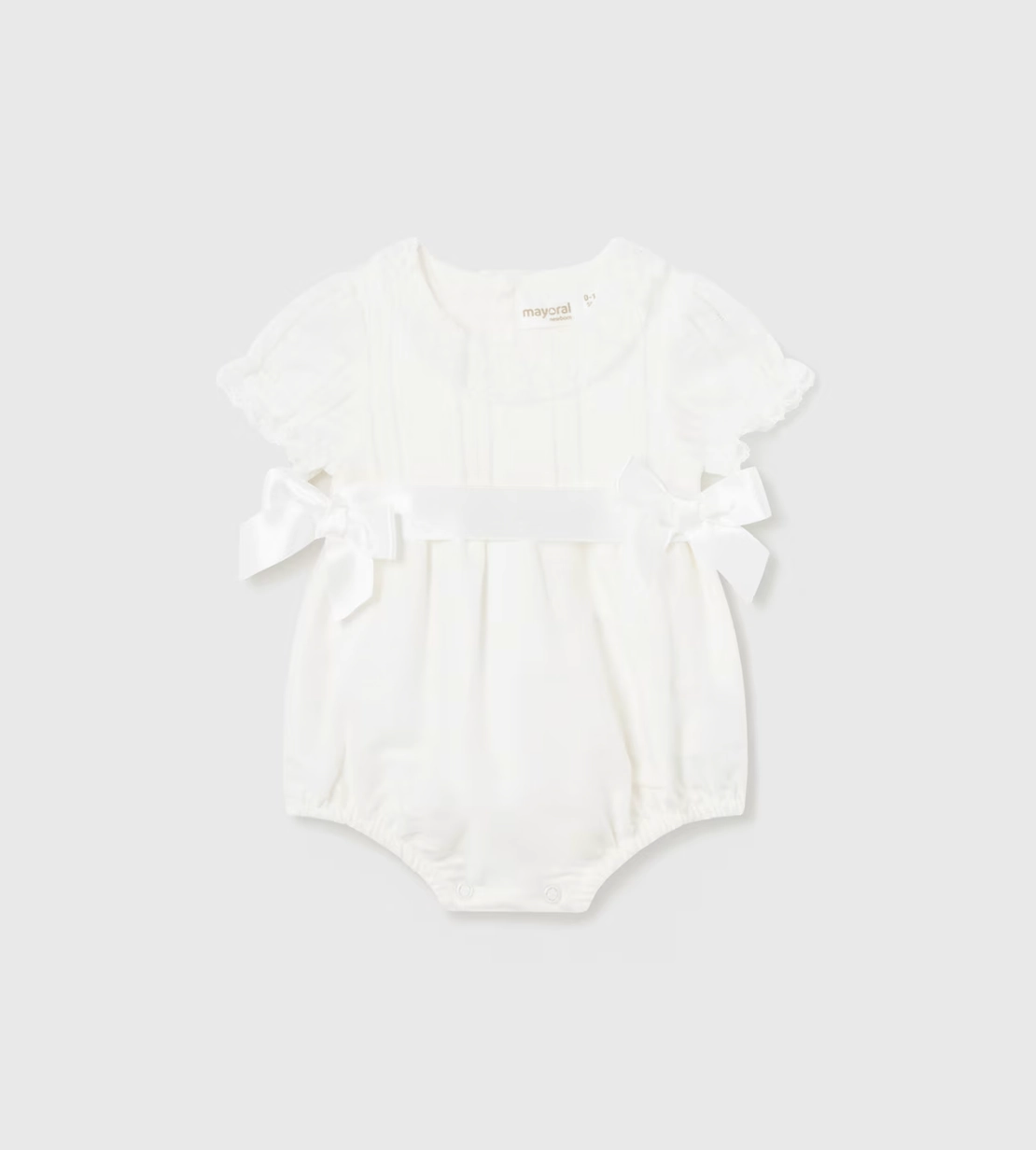 sporty wear FoldableDesign White Lace Detailed Romper w/Side Bows