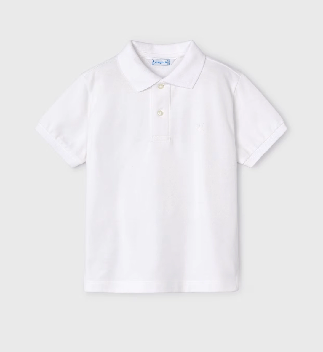 EcoCertifiedTextile DoubleLayered White Polo Shirt