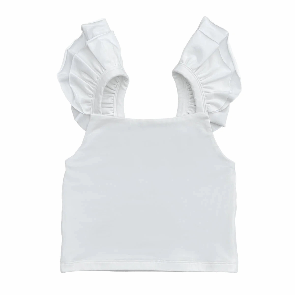 White Ruffled Tank Top Trendy Outerwear