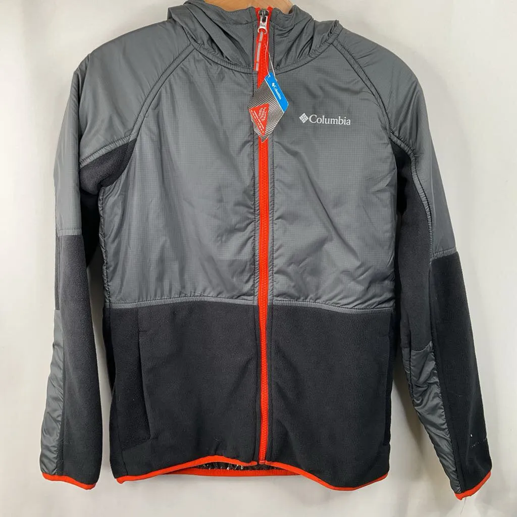 Snap Button Size 14-16: Columbia Grey Omni-Heat Zip-Up Coat - NEW W/Tag