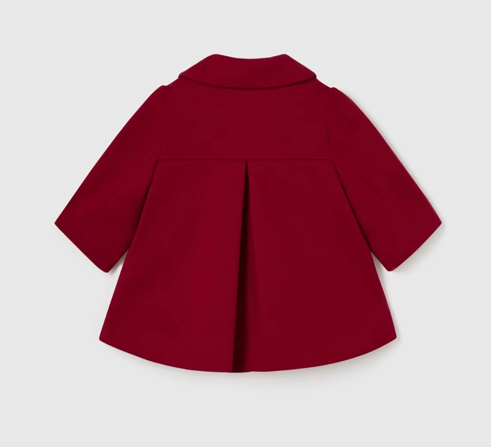 LightweightWeave Water Soul Wool Dress Coat - Red