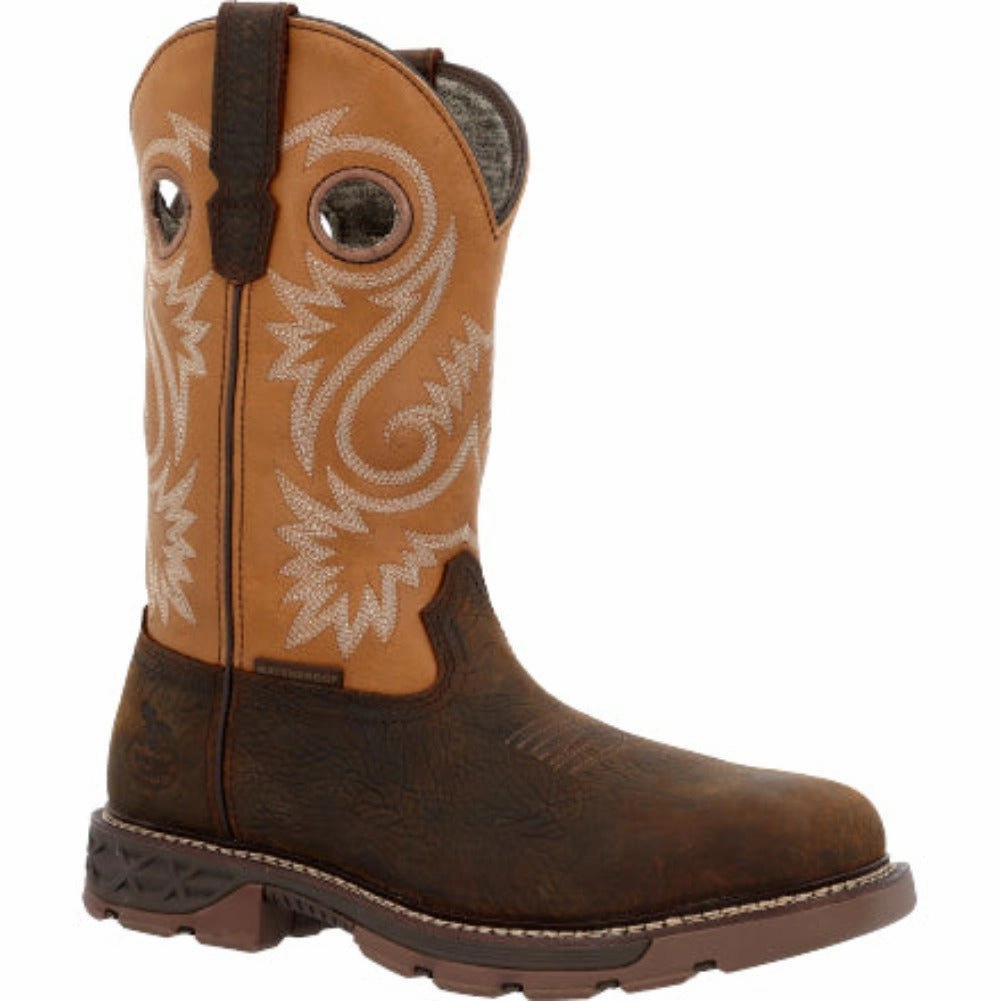 Weekend Wear Georgia Boot Carbo-tec Flx Men's Waterproof Pull On Work Boots Gb00671 In Brown