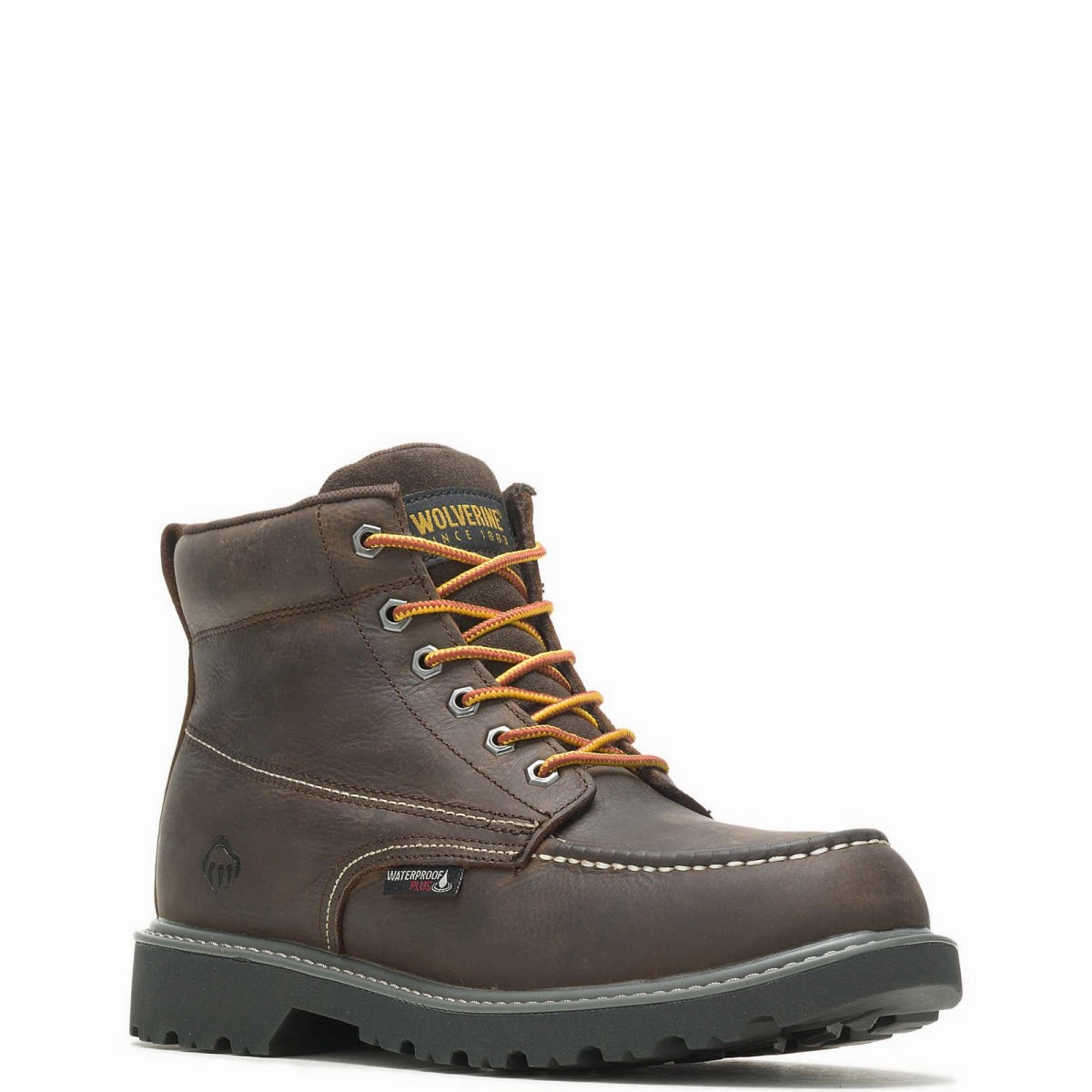 Traction Grip Safety Ready Footwear Wolverine Men's Floorhand Moc Toe Soft Toe 6?? Work Boot (w230025) In Dark Coffee