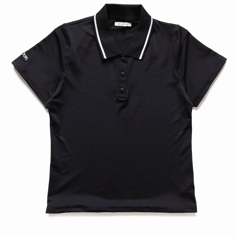 Colorfast Technology Smooth Line Women's Malbon Golf Paloma Polo - Black