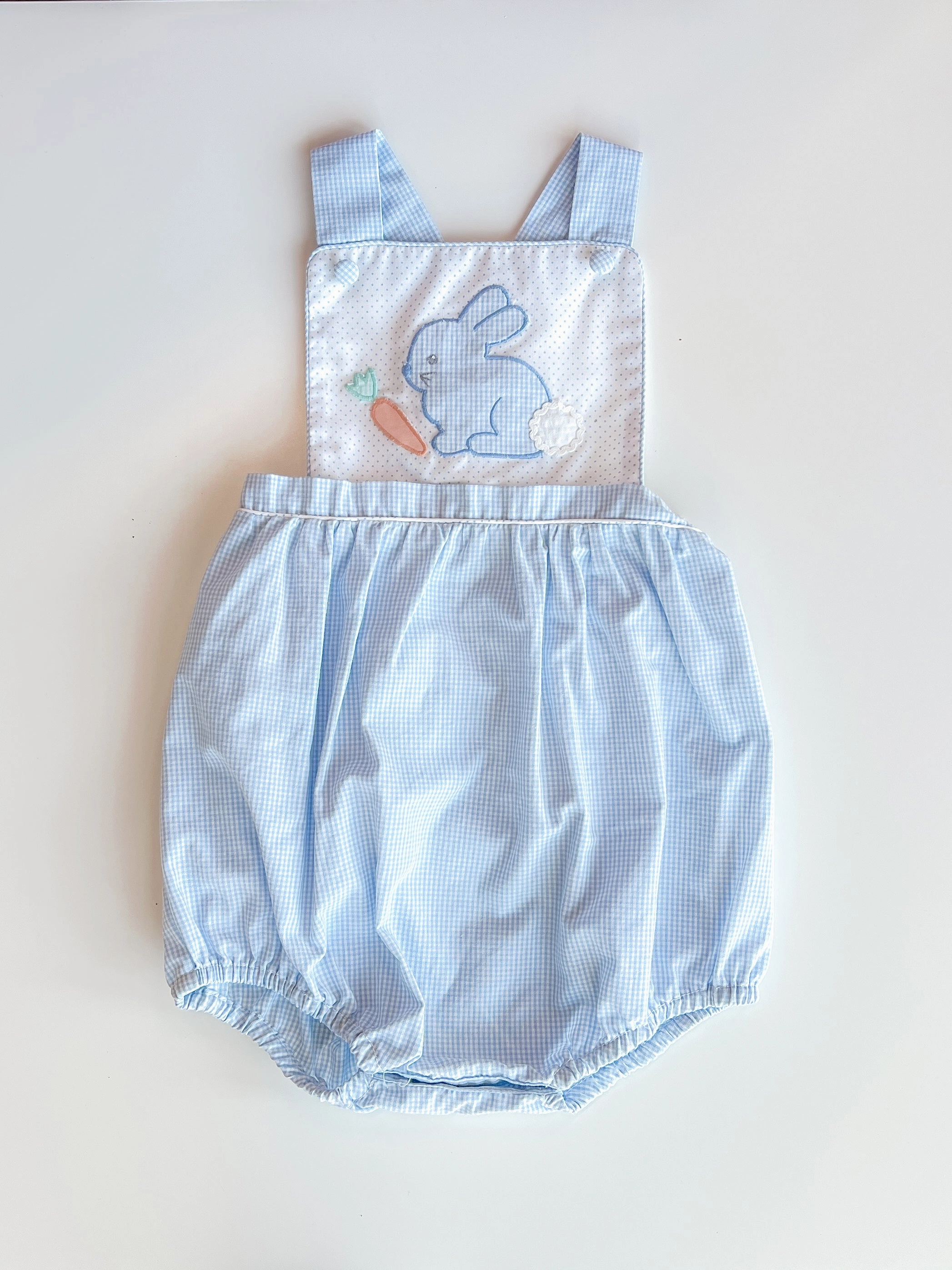 Boys Blue Applique Bunny Bubble outdoor mode