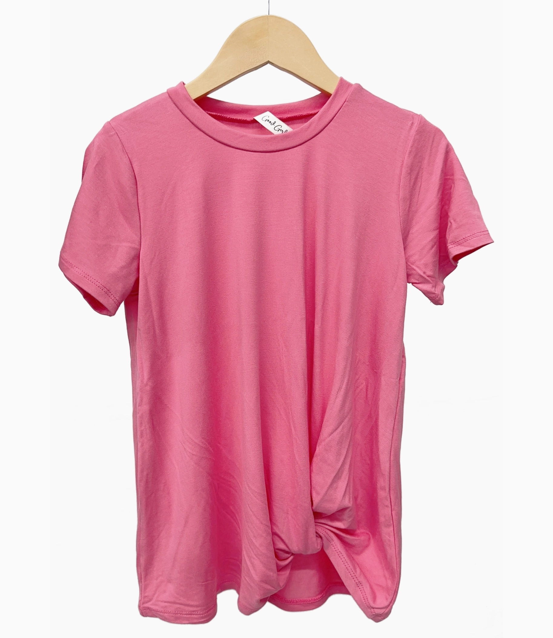 Party Ready Twisted Knot Short Sleeve - Hot Pink