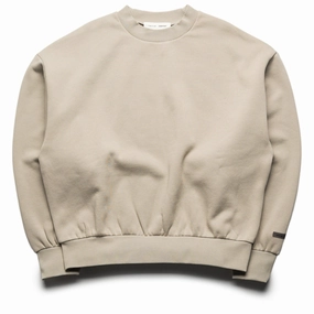 China Cool Fear Of God Essentials Classic Fit Fleece Crewneck - Abbey Stone